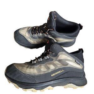 Merrell Men's Black and Tan Hiking Boots 7